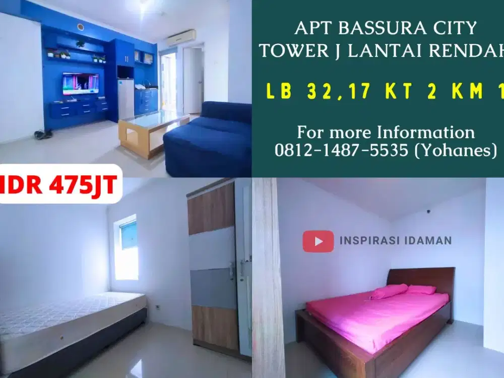 Apt Bassura City Tower J 2BR lantai rendah