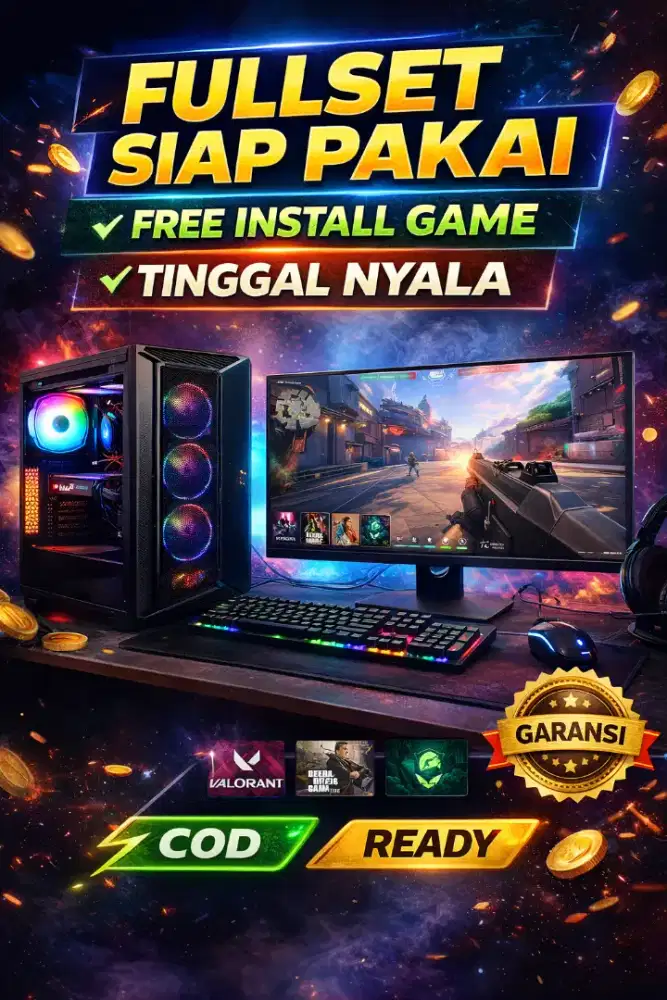 PC Rakitan Fullset + Monitor | Langsung Bisa Kerja & Gaming