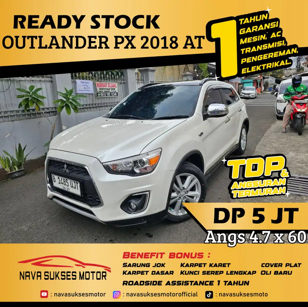 TDP 5 Jt Angs Termurah Outlander Sport PX 2018 Matic Putih Low Km