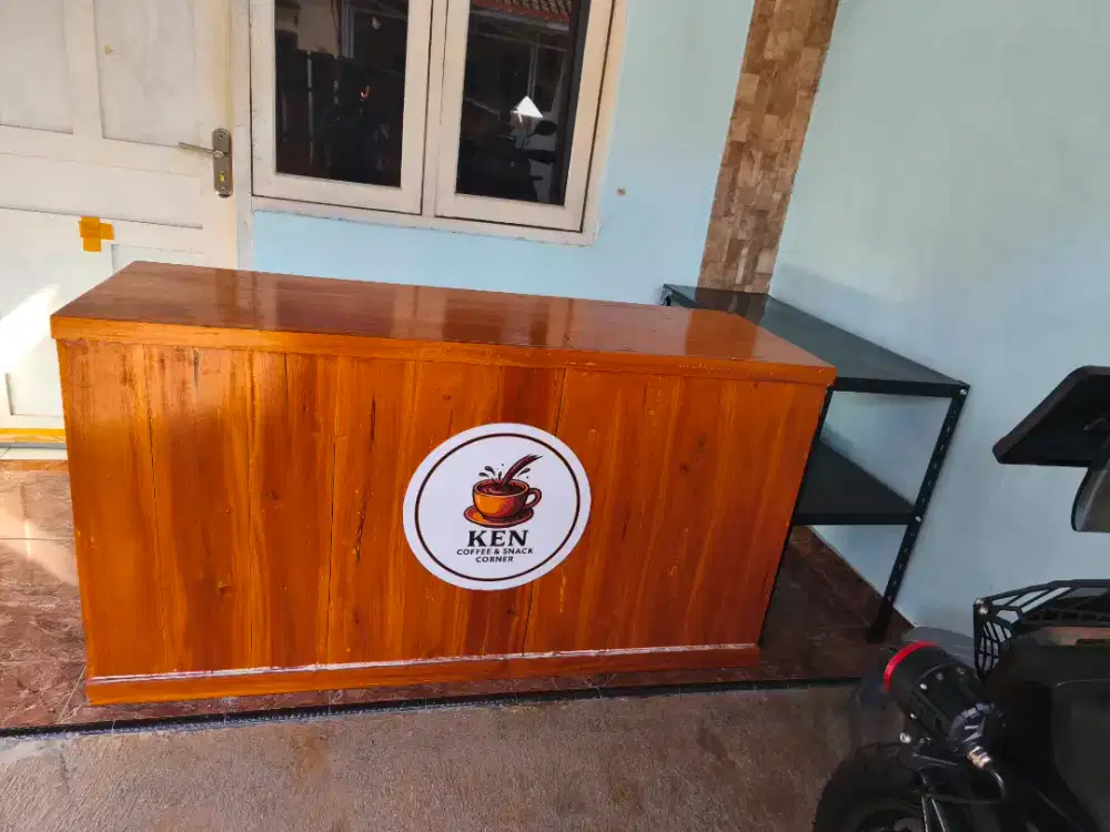 Jual meja jualan kopi dan etalase untuk kompor