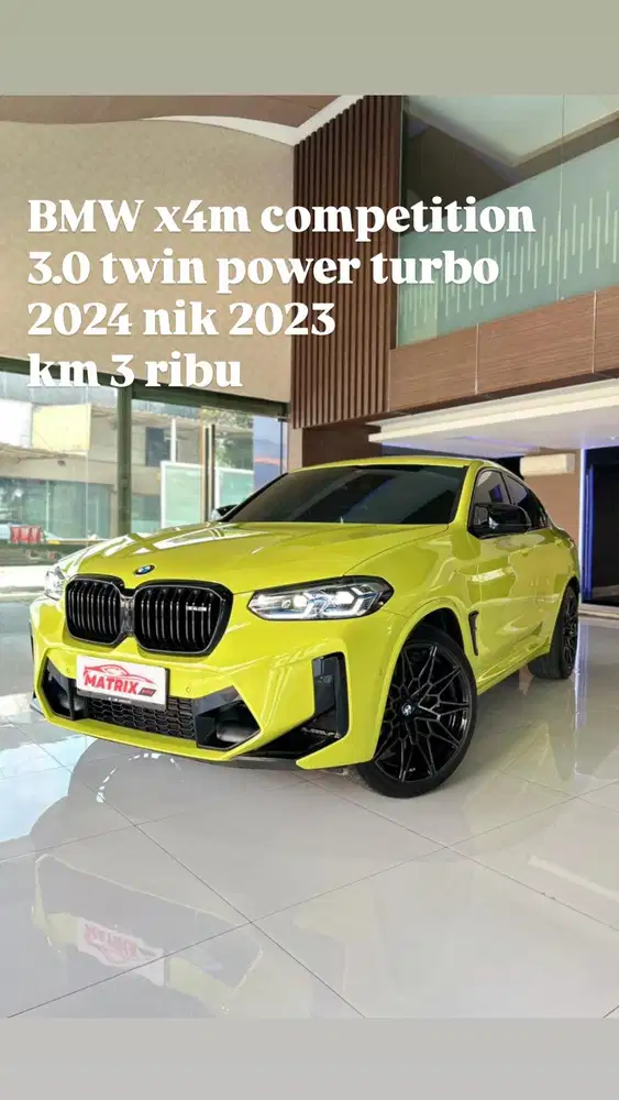 Bmw X4M Competition 2024 Nik23 Twin power turbo3.0 yellow siap pakai