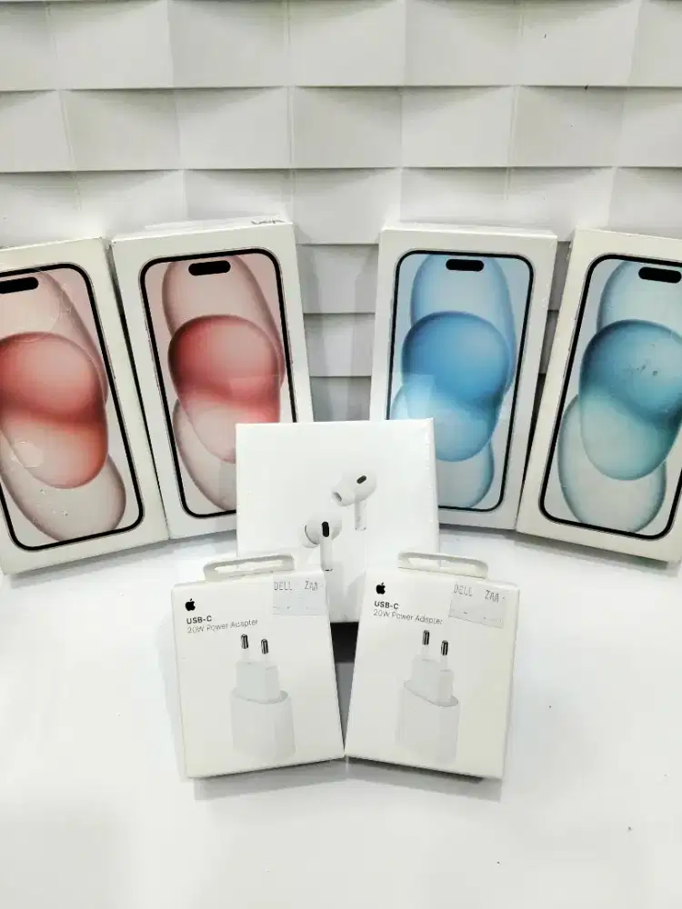 iPhone 15 New(Segel) + Adaptor + Airpods
