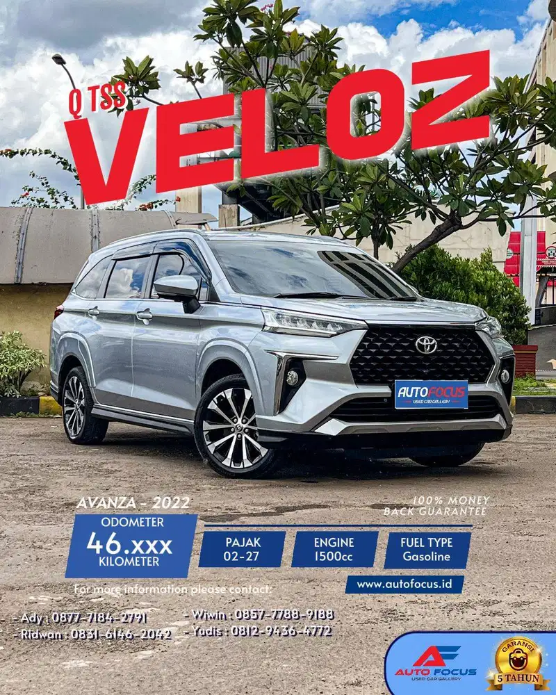 PAJAK 2027 | Toyota Avanza Veloz Q 1.5 TSS Fullspec Abu silver metalik