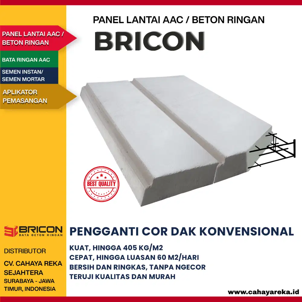 Panel Lantai AAC (Hebel)  Bricon |Ngedak tanpa Ngecor| Surabaya Jatim