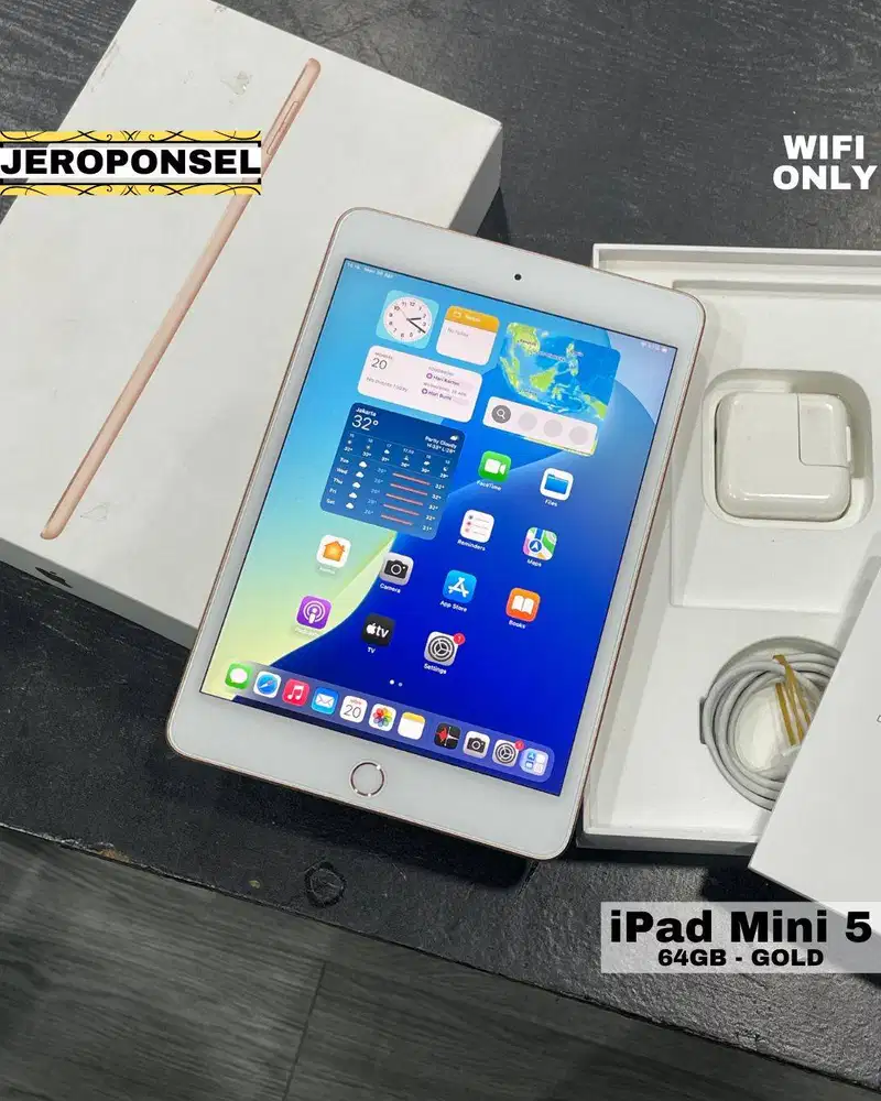 IPAD MINI 5 64GB GOLD WIFI FULL SET ORIGINAL