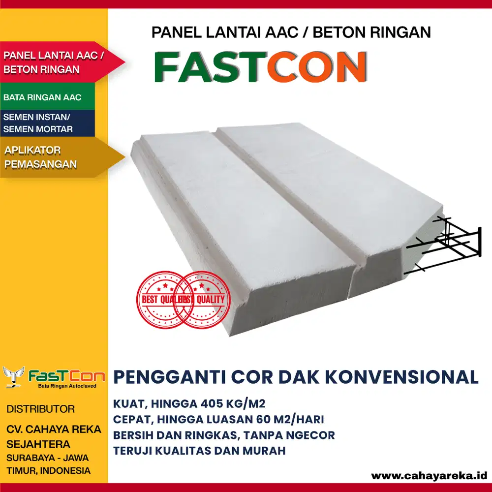 Panel Lantai AAC (Hebel) Fastcon |Ngedak tanpa Ngecor| Surabaya Jatim