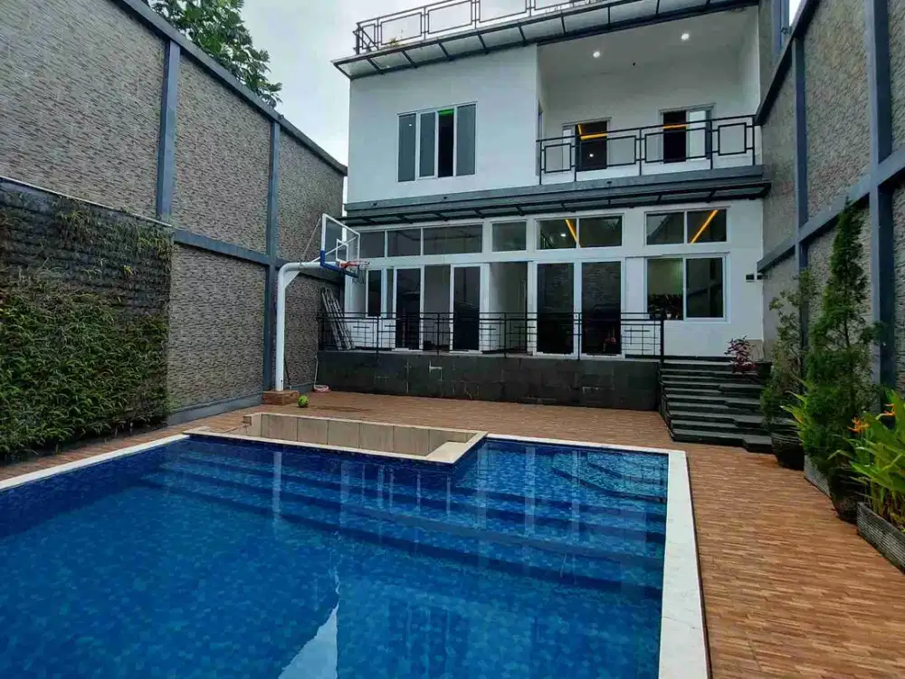 rumah villa sentul furnish view gunung dan kolam renang termurah