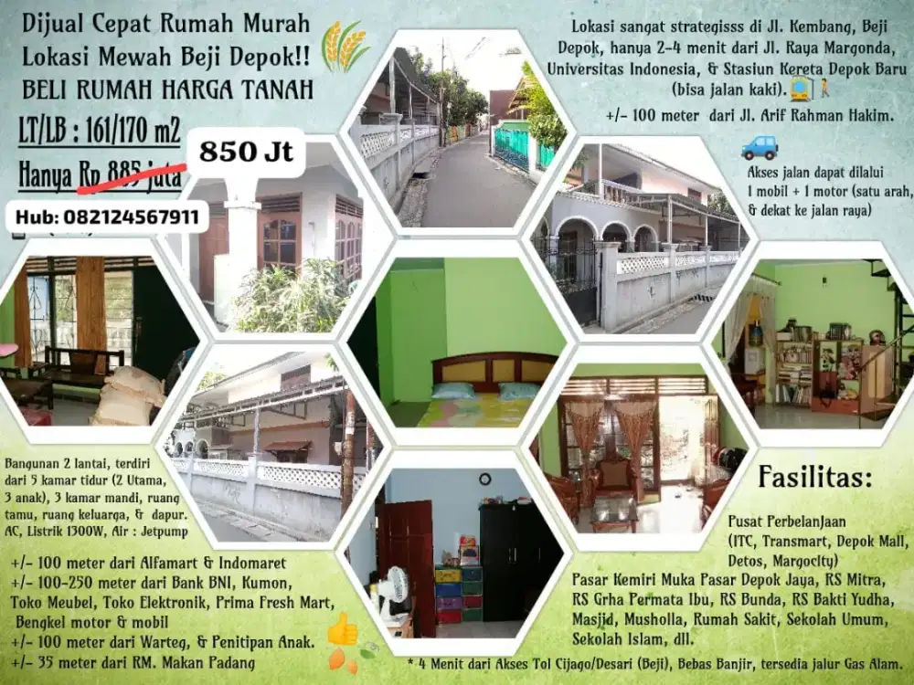 Dijual Rumah Murah Beji Margonda Depok
