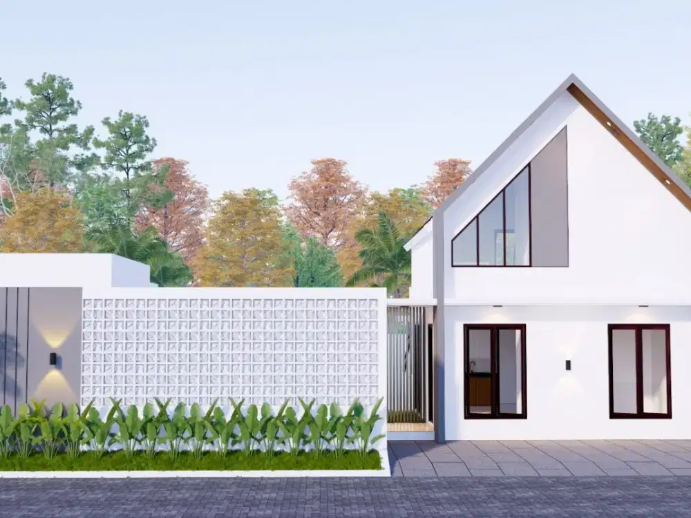 RUMAH VILLA JOGJA DALAM CLUSTER SCANDINAVIAN DEKAT RS DAN PASAR GAMPING