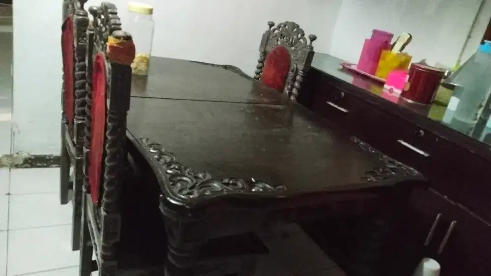 Jual meja makan second kayu jati