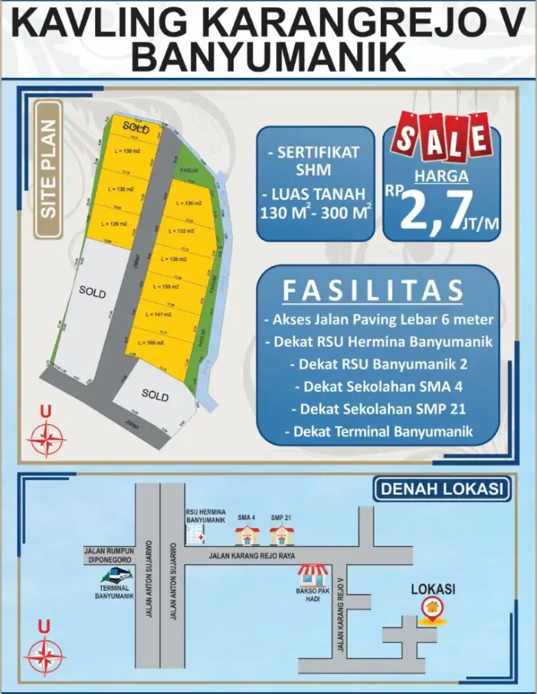 Tanah di banyumanik dekat kampus Undip