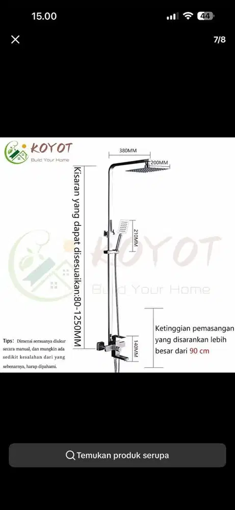 shower set merk koyot (baru)
