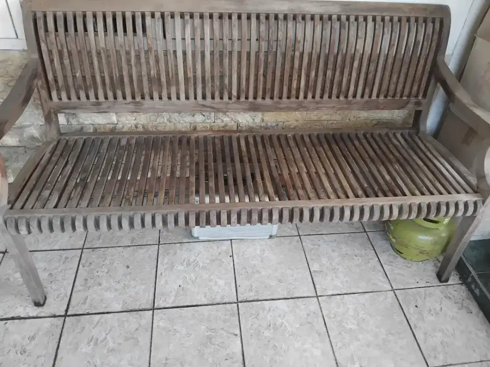 Kursi taman kayu jati asli