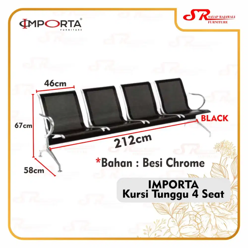 Importa Kursi Tunggu Bahan Besi 4seat Murah Area Jogja (dwi)