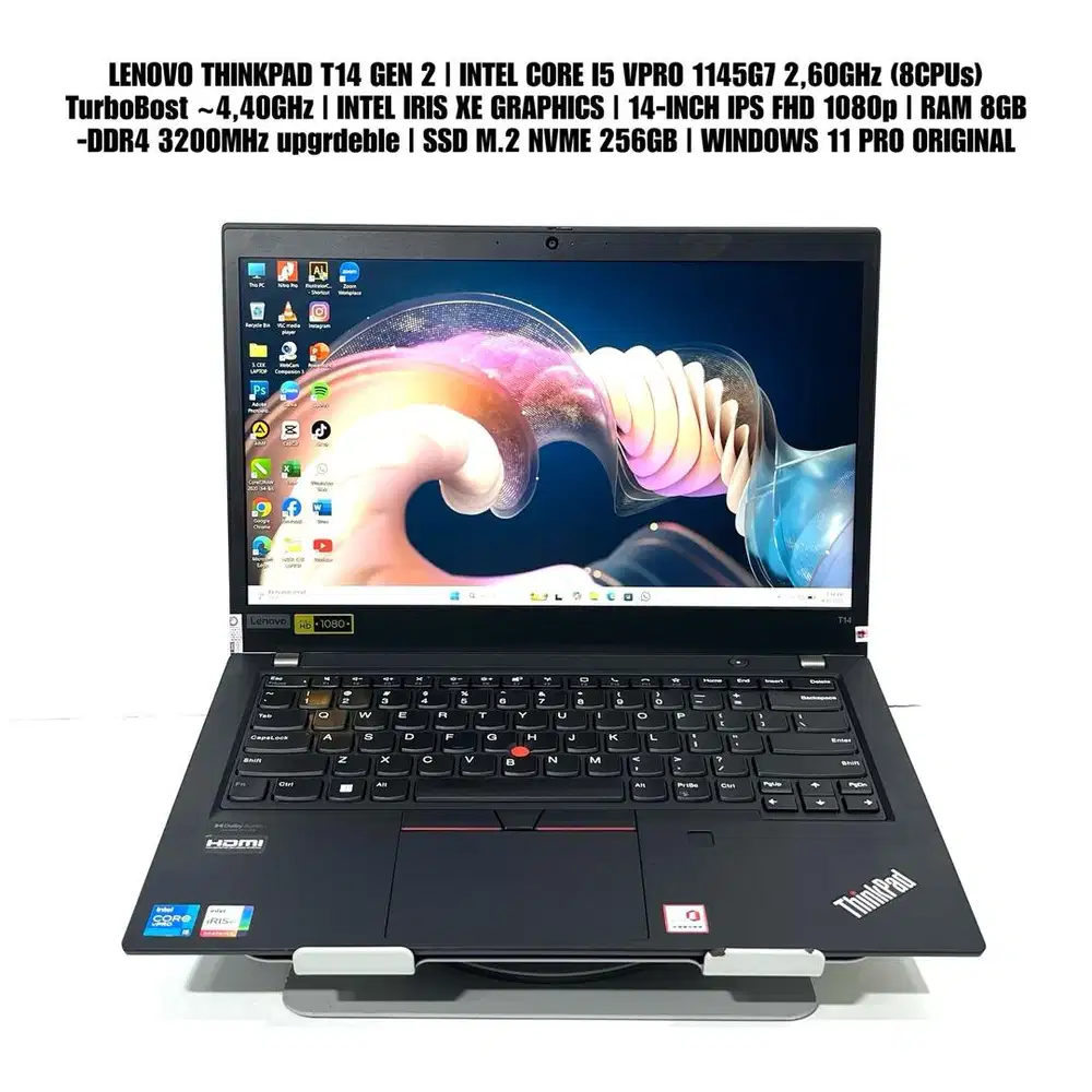 lenovo thinkpad t14 g2 intel core i5-1145g7 14inch ips fhd 1080p 8/256