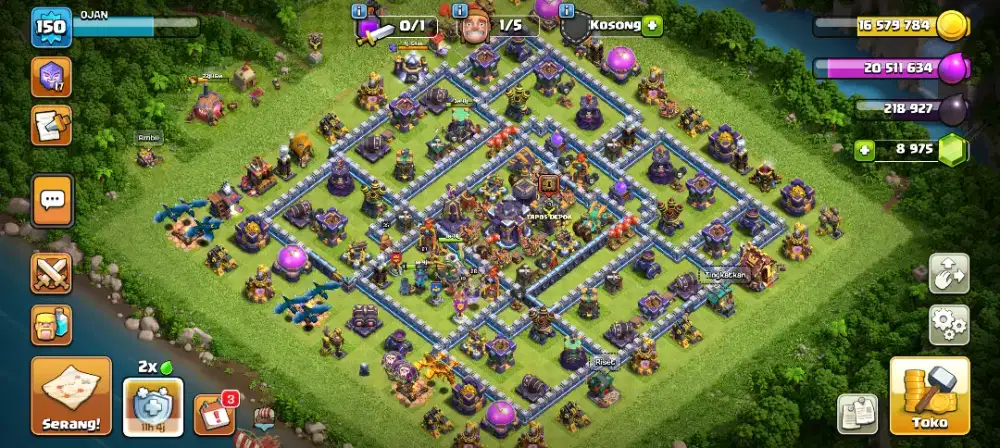 Akun Game COC Town Hall 15