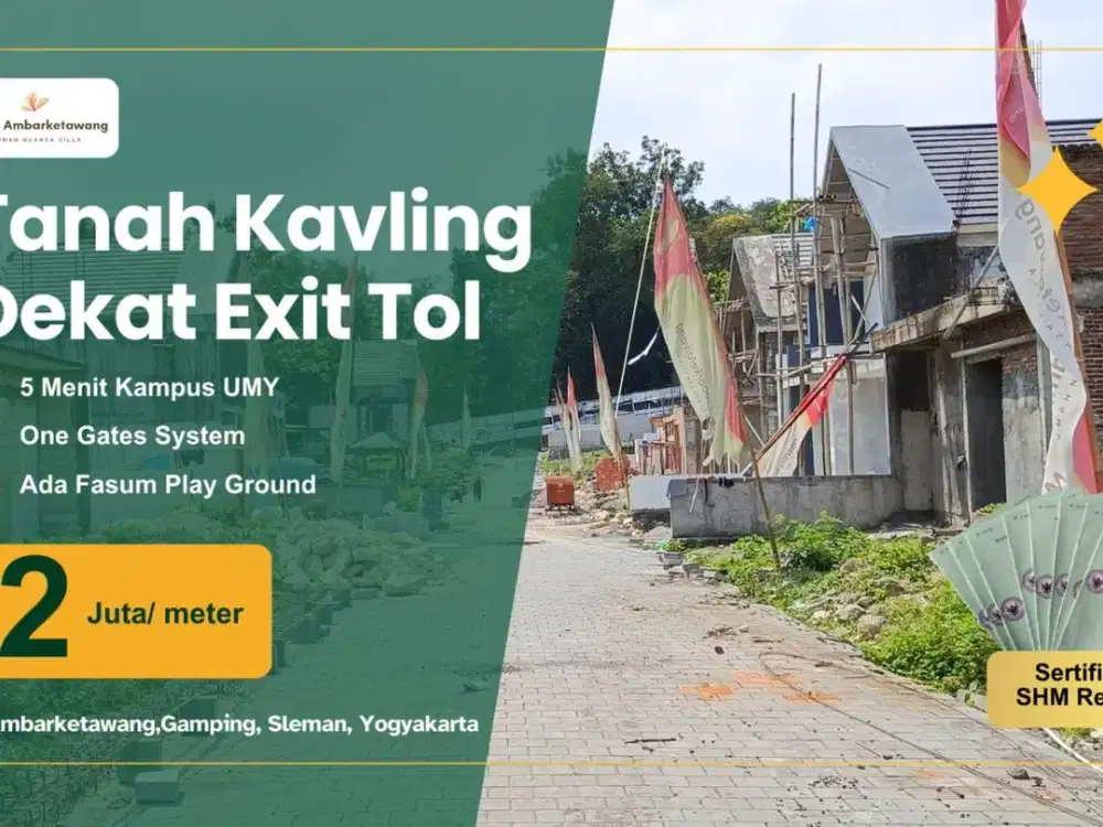 TANAH DIJUAL SLEMAN HARGA 100 JUTAAN DALAM PERUMAHAN DEKAT PASAR GAMPING