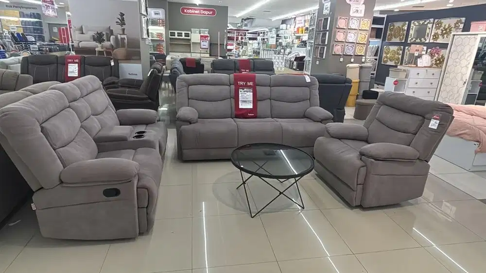 Sofa Set Recliner Laurel Grey