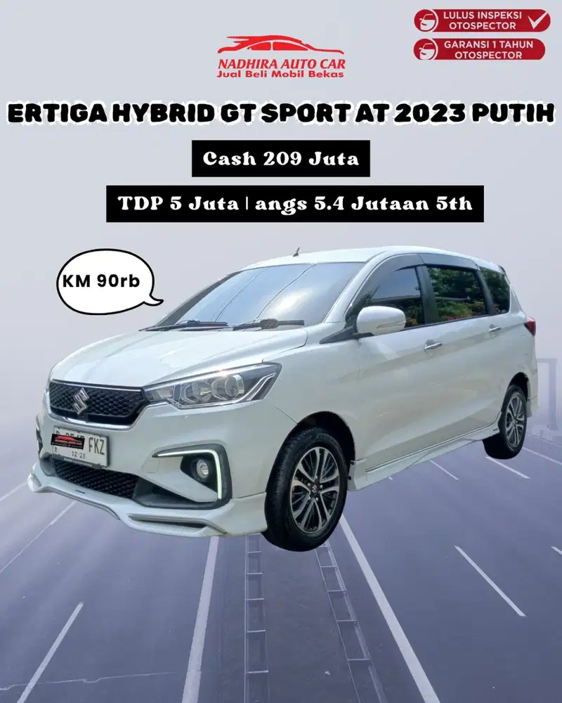 DP 5 Juta Ertiga Hybrid GT Sport AT 2023 Putih