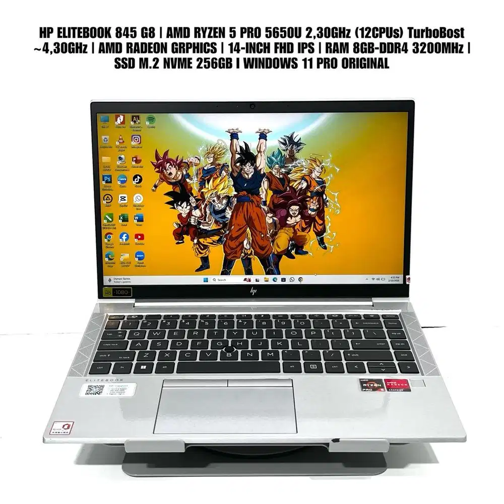 hp elitebook 845 g8 amd ryzen 5 pro 5650u 14inch ips fhd 1080p 8/256gb