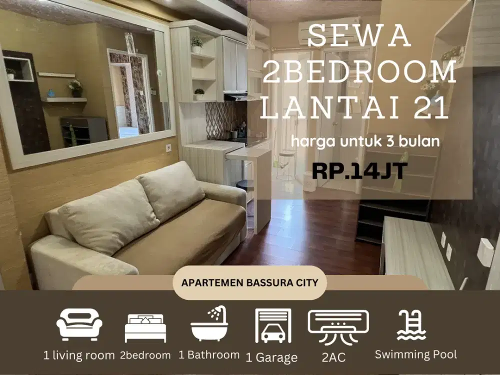 sewa 2bedroom full furnis rapih apartemen bassura city