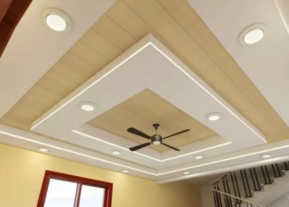 Plafon pvc terpasang matrial dan jasa pasang