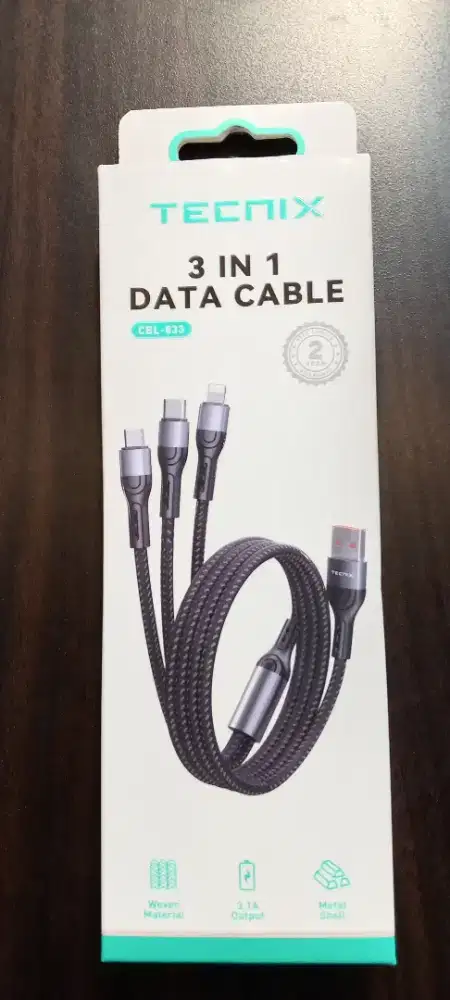 Tecnix CBL-833 Kabel Data 3in1 Micro/Type-C/Iphone 3.1A