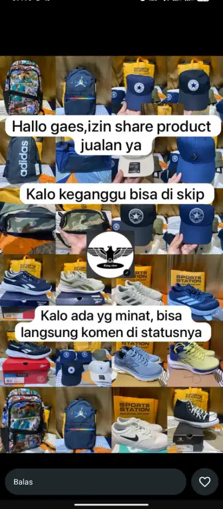 Sepatu running Reebok. Converse