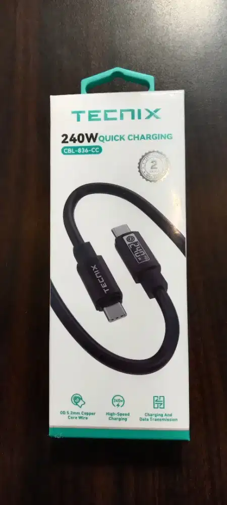 Tecnix CBL-836-CC Kabel Data Charger Type-C to Type-C 240W