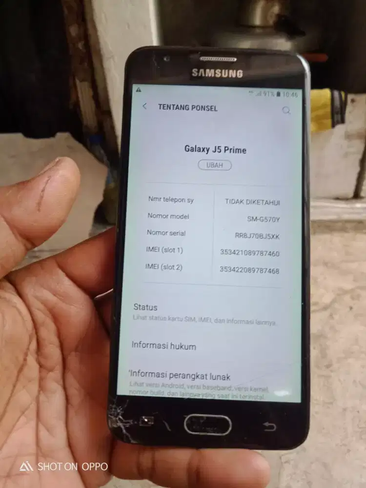 Jual hp Samsung j5 pream minus tc retak,sm tombol on of volume keras