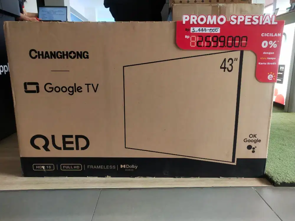 CHANGHONG Google TV QLED 43 inch, Bisa Cicilan Ringan Pakai Homecredit