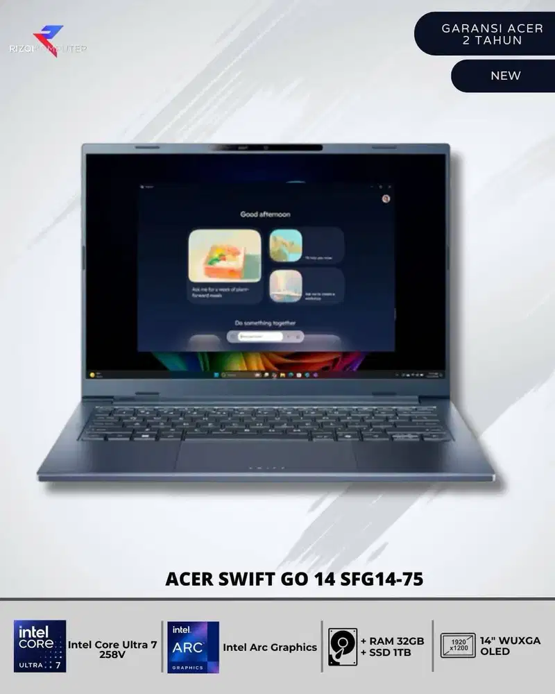 Acer Swift GO 14 SFG14-75 Intel Core Ultra 7 258V Ram 32GB SSD 1TB