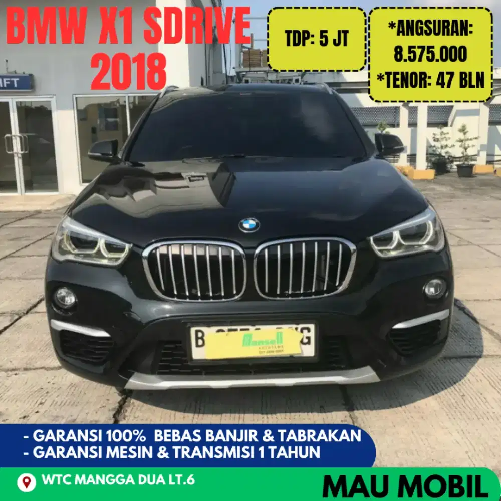 TERMURAH TDP 5JT, BMW X1 Sdrive Panoramik 2018/2019 Hitam