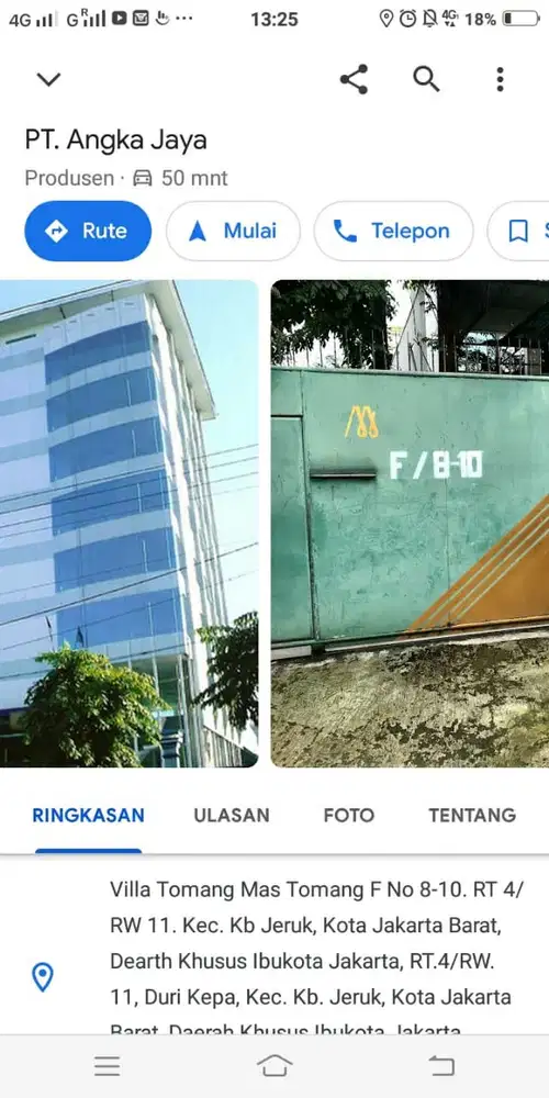 Di jual villa tomang mas