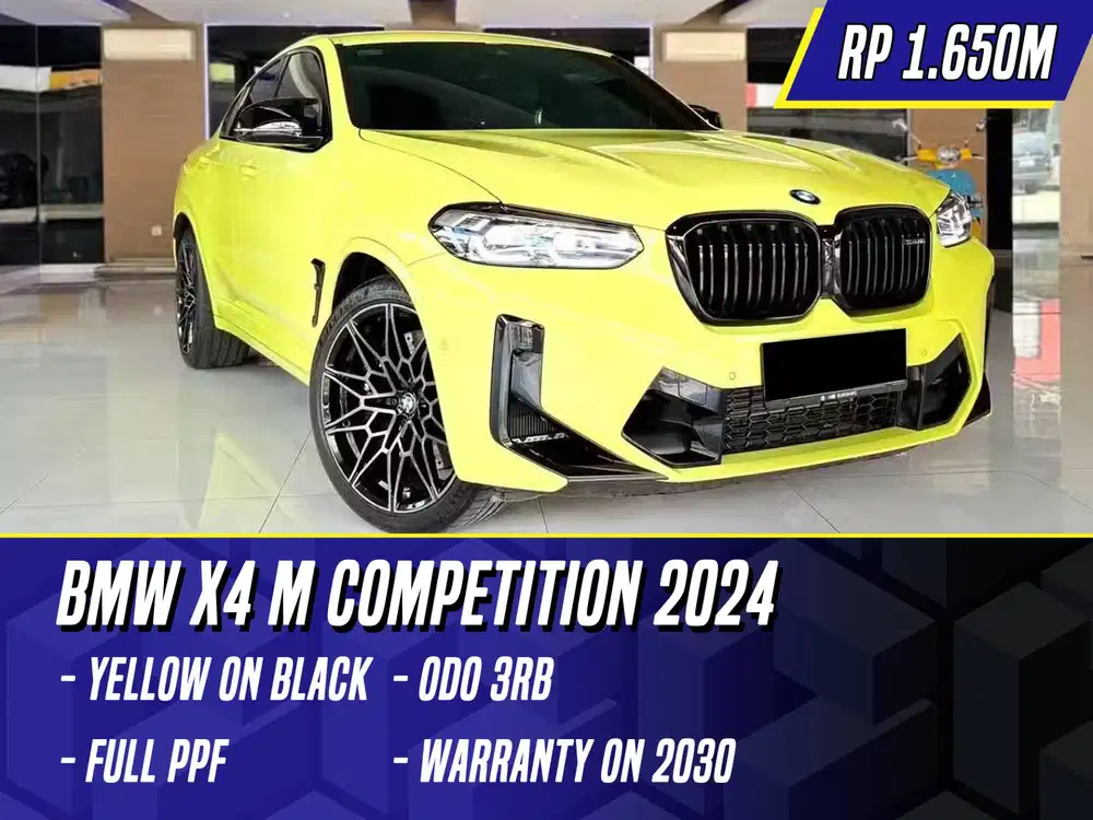BMW X4 M Competition 2024 NIK 2023 Yellow on Black Kuning X4M Comp C