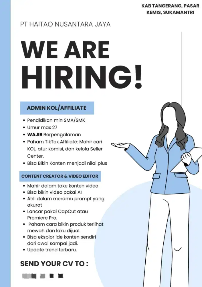 Di cari admin kol dan content creator