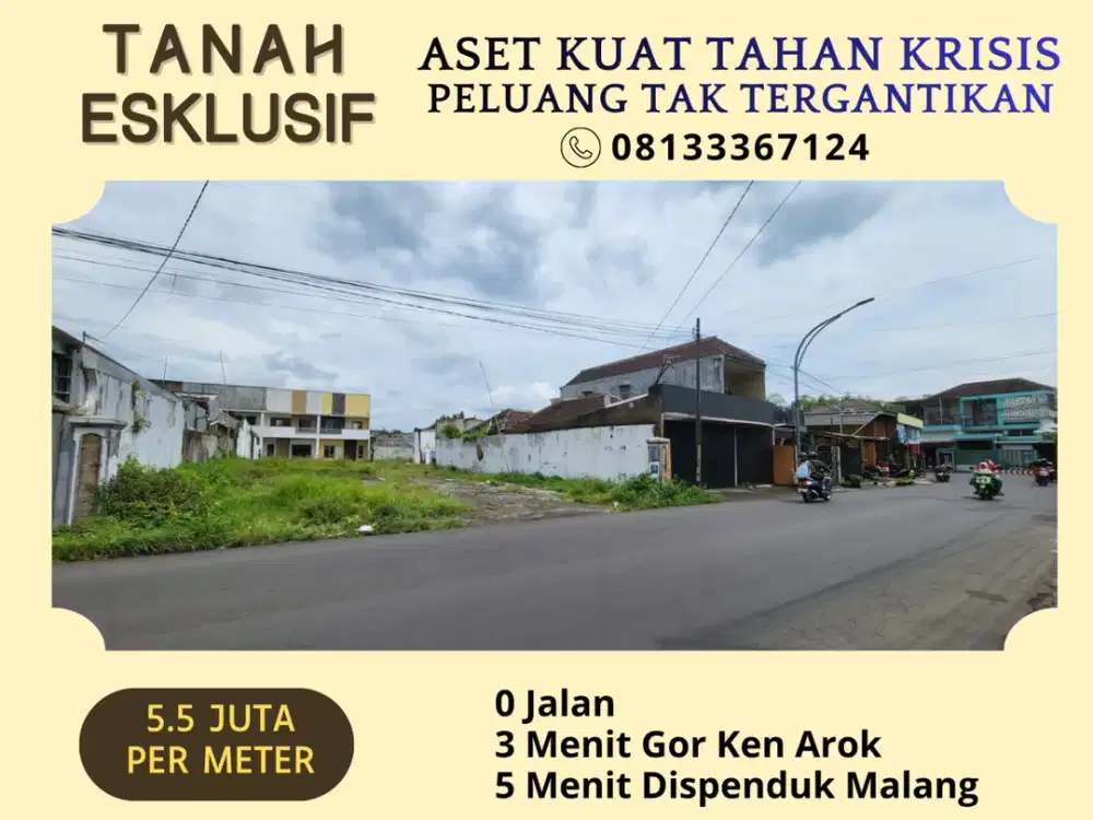 Jual Kavling 5 Menit Universitas Terbuka Malang Sertifikat Pecah