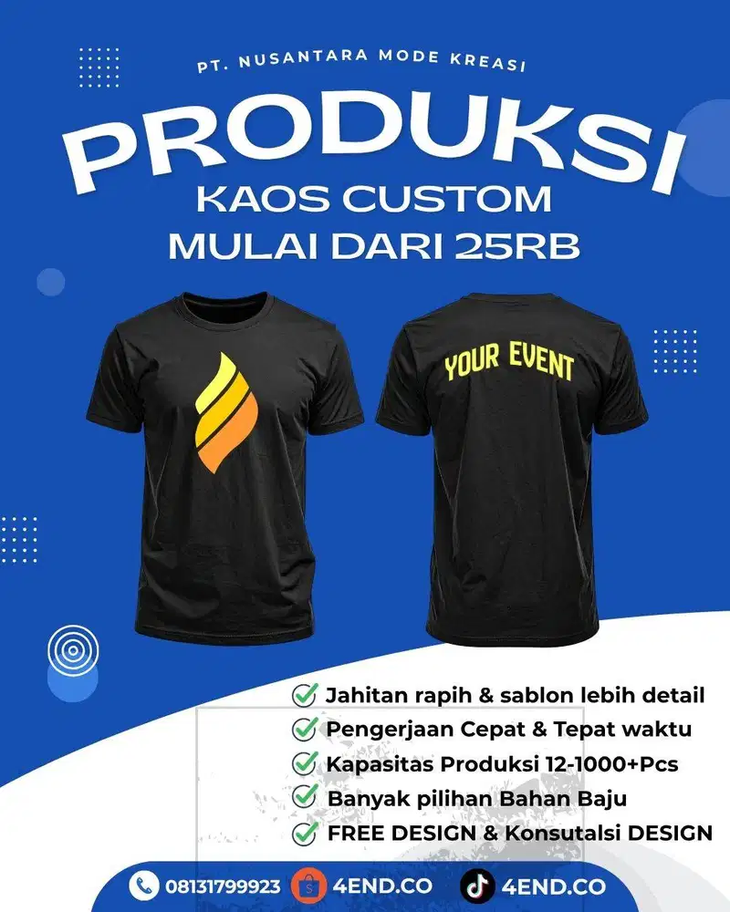 Vendor Sablon Kaos & Kaos custom Murah Berkualitas