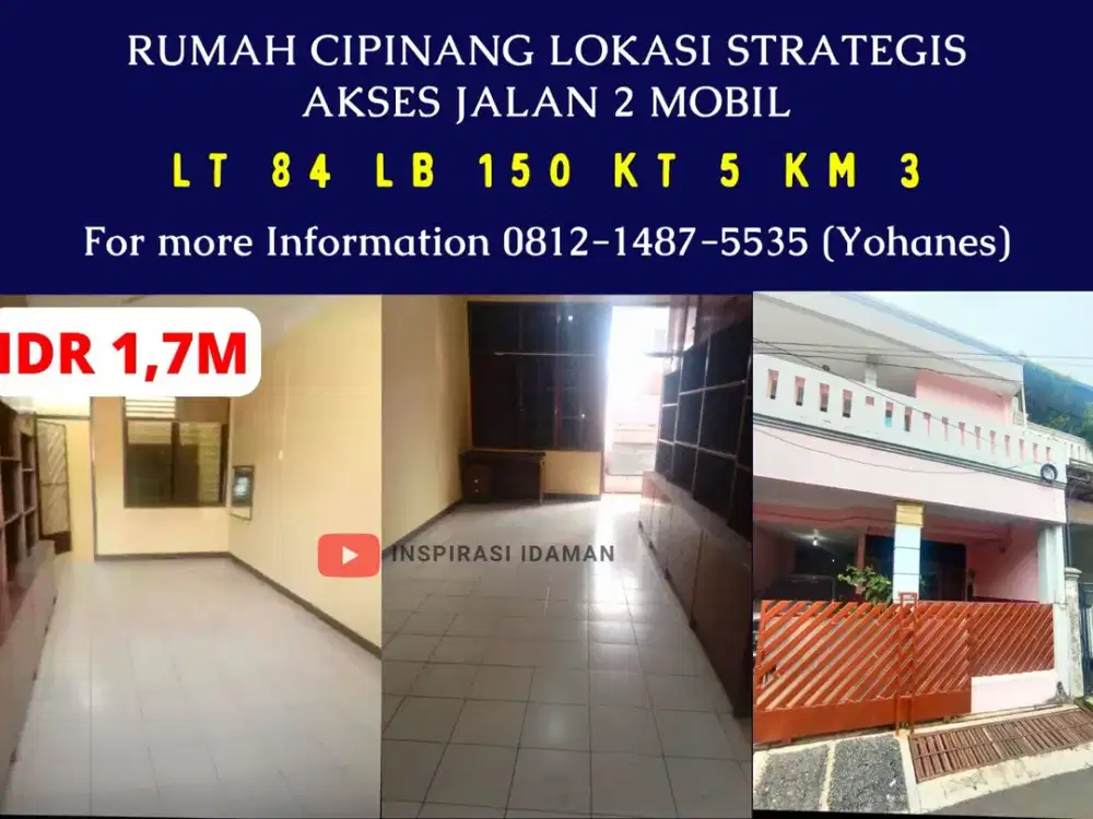 Rumah Cipinang Lokasi Strategis Akses jalan 2 Mobil