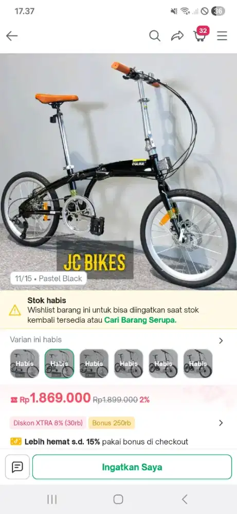 Jual 2 Unit Sepeda Police Warna Cream dan Hitam