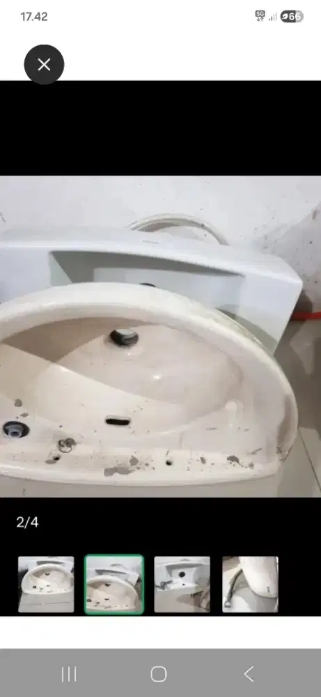 Wastafel mewah warna cream