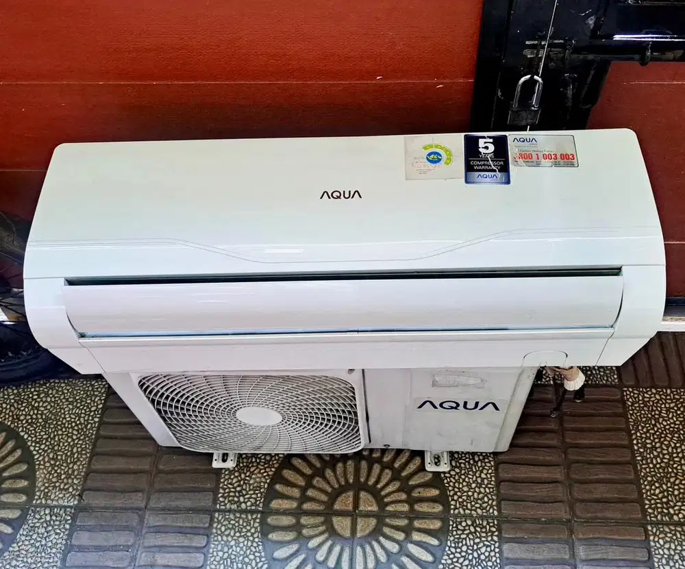 Jual ac aqua mulus 1/2 pk freon sdh r410 +psag+grnsi2 bln