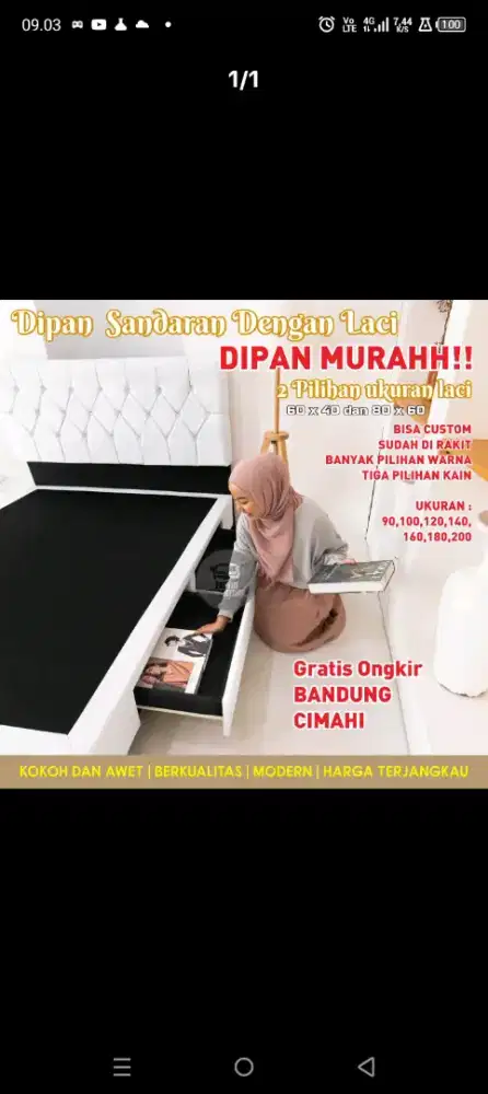 Divan Kayu Minimalis Free Ongkir BDG & Cimahi ( bisa custom )