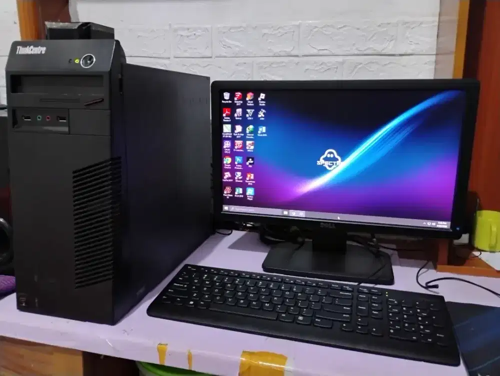 Pc editing dan gaming ringan / intel + ram 12gb + monitor 19in lenovo