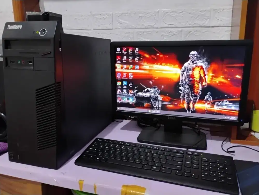 Pc gaming roblox / intel core + ram 8gb + monito 19inch lenovo