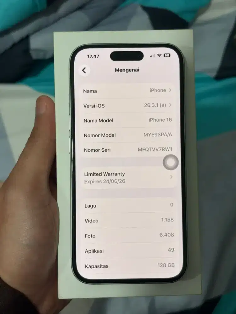 Iphone 16 128Gb Ex Ibox Garansi Panjang