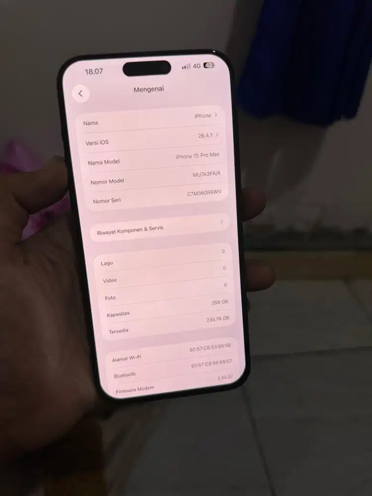 Iphone 15 Promax 256 GB Resmi ibox Second