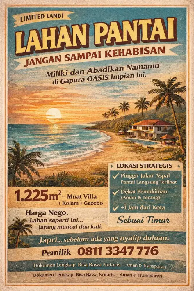 Pantai Sebuai (Bukan Kebun, Tanah, Ruko, apalagi Mobil)