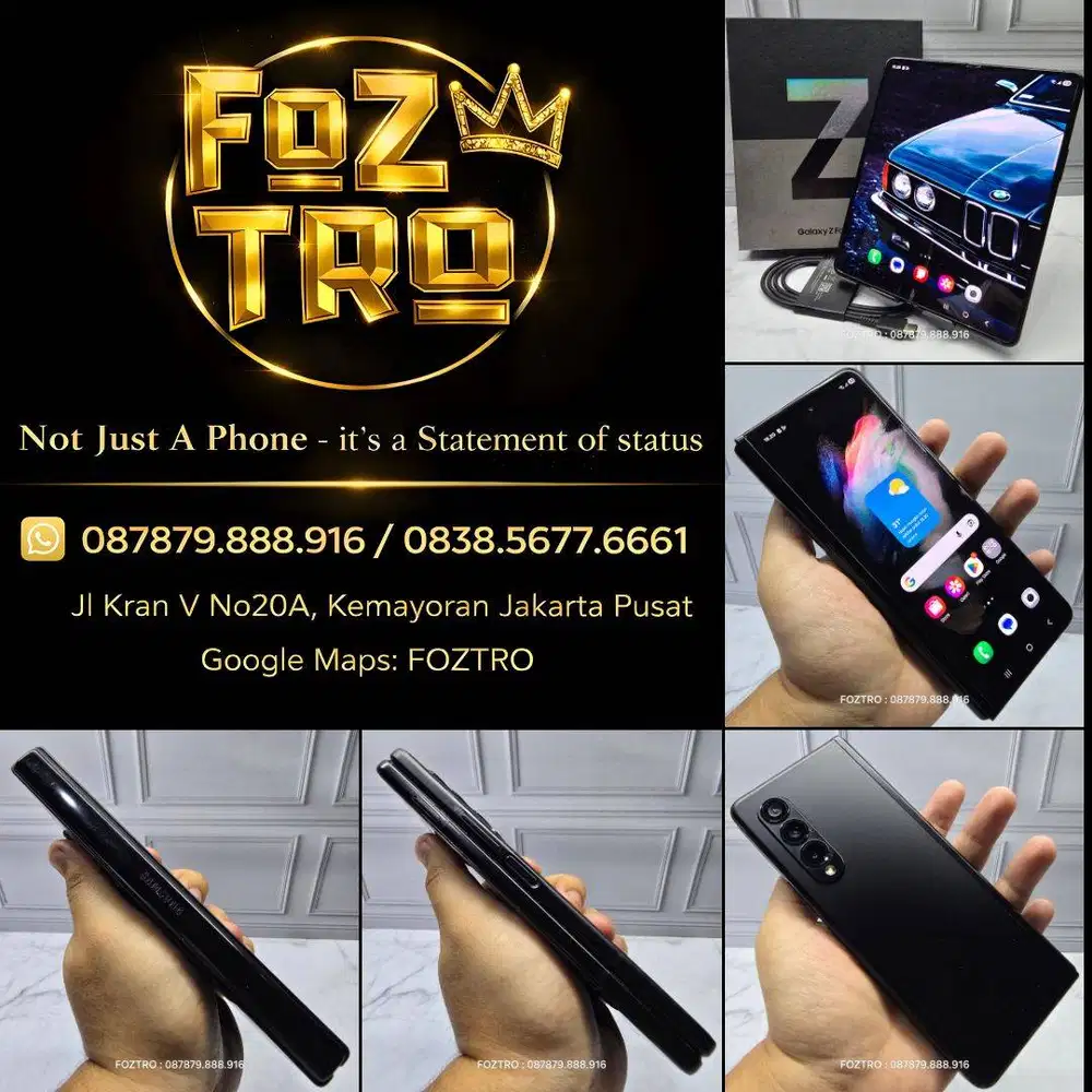 Samsung Galaxy Z Fold 3 5G 12/256GB Fullset Resmi SEIN No Minus