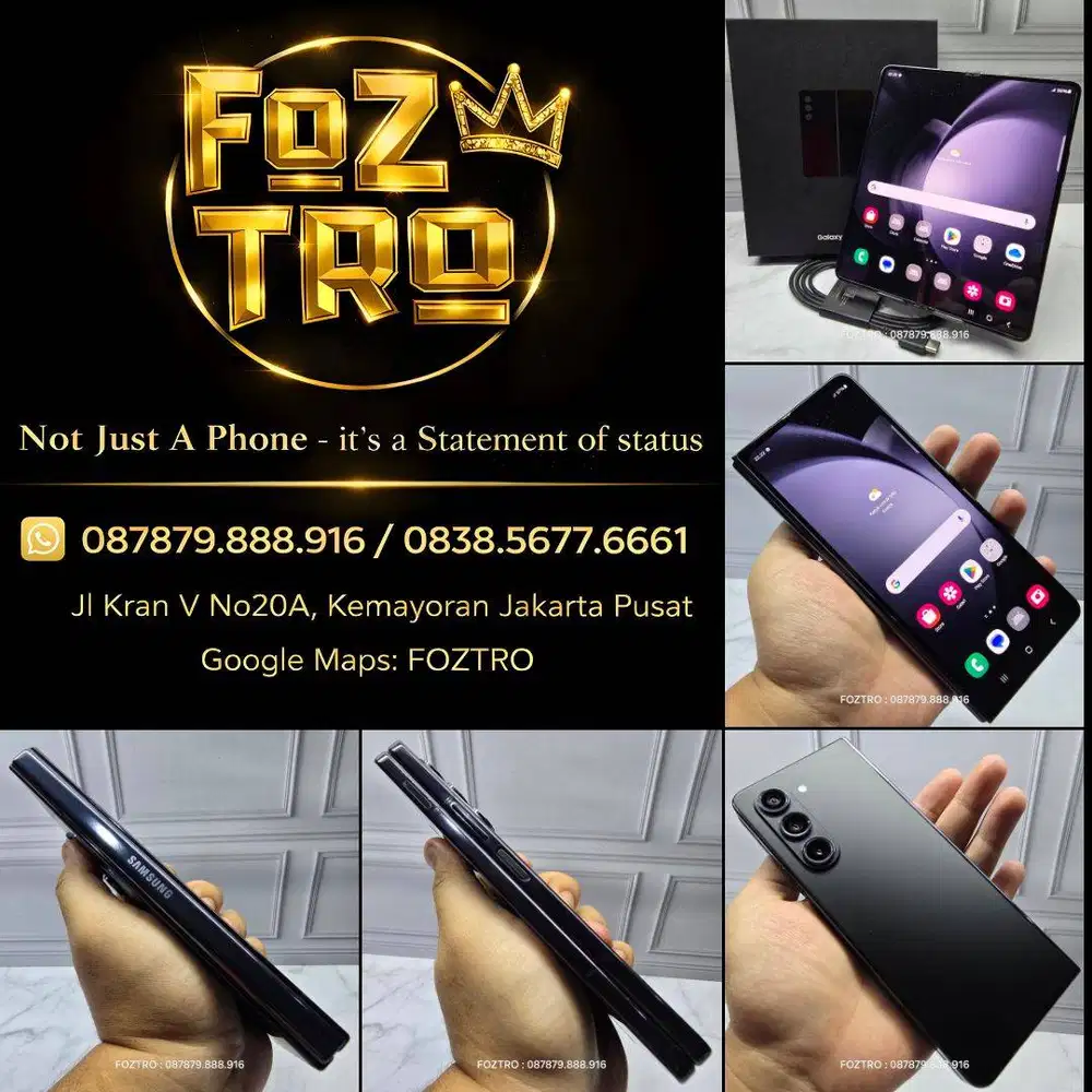 Samsung Galaxy Z Fold 5 12/512GB Black Fullset Resmi Mulus NO MINUS